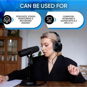 Adaptador incluido, auriculares estéreo con cable, auriculares, interfaz de 3,5mm, resistente al agua, cable de 1,2 m, grabación de monitoreo de estudio - Product Image 4