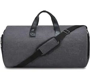 عينة مجانية للتحويل حقيبة ملابس مع حزام الكتف ، Modoker تحمل على الملابس حقيبة من القماش الخشن 2 في 1 شنقا حقيبة دعوى السفر