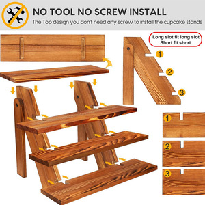 Multi Layer Wooden Serving Tray 4 Tier Desktop Storage Rack For Snacks Cake Tea Party Restaurant Use - Product Image 4