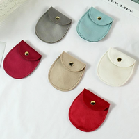 Pochette de présentation de bijoux en velours doux de luxe avec cordon de serrage, logo personnalisé imprimé, impression sérigraphique pour emballage cadeau