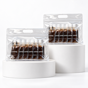 Empaque de Café Transparente con Logotipo Personalizado y Asa, Certificado de Calidad, Bolsas Resellables con Sellado de Ocho Lados para Granos de Café 100g 500g - Product Image 5