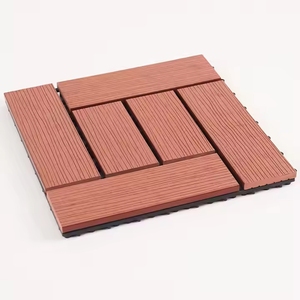 Piastrelle per Decking WPC moderne fai da te ad incastro 300*300mm spazzolate lisce venature di legno lunghe pavimentazioni per esterni per giardini - Product Image 2