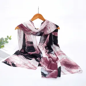 Wholesale Latest Girls Floral Scarf Fashion Large Flower Soft Long Women Printed Scarfs