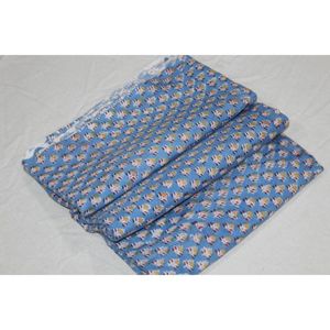 Tela de Algodón Suave con Diseño Floral Estampado a Mano en Azul para Ropa de Verano, Tela Africana Hecha a Mano para Confección de Vestidos por Metro - Product Image 4