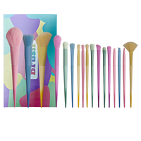 Ensemble de pinceaux de maquillage colorés macaron, 17 pièces, pinceaux de maquillage arc-en-ciel rêveux, outils de beauté