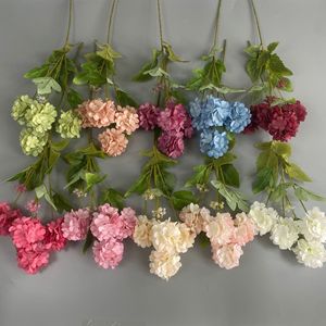 <b>Artificial</b> <b>Hydrangea</b> Flowers 4 Heads High Simulation Silk Flower Wedding Decorations Home Decor Outdoor Photography Props - Product Image 3