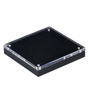 Kim Cương Lỏng Lẻo Hiển Thị Box Hiện Trường Hợp Đá Quý Bao Bì Trường Hợp <span class=keywords><strong>Acrylic</strong></span> Từ Đá Quý Chủ Màu Đen Và Trong Suốt - Product Image 6