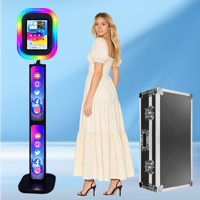 New Design iPad Photobooth Roamer Kiosk 10.2 11 Pro 12.9 LCD Screen Handheld Shell for Selfie iPad Photo Booth Stand
