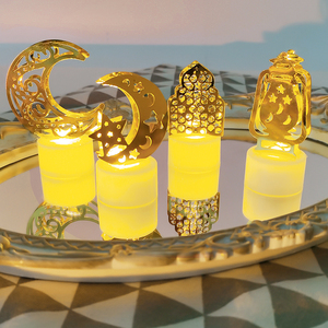 이드 무바라크 라마단 야외용 철제 LED 캔들 라이트 창의적인 달 별 일회용 친환경 장식 조명 도매 - Product Image 5