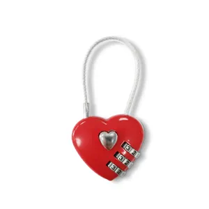 Mini Heart Password Lock Small Metal Heart Shaped Padlock 3-Digit Code Combination Padlock Lock for Travel Bags
