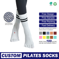 Chaussettes de yoga à cinq doigts Chaussettes professionnelles antidérapantes Chaussettes de sport d'intérieur Chaussettes de pilates Automne Hiver Danse antibactérienne chaude