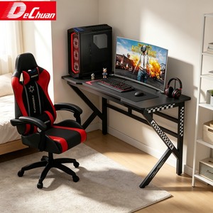 Escritorio para Juegos de Computadora Resistente en Rojo y Negro con Base en X y Soporte Integrado para <span class=keywords><strong>Torre</strong></span> - Product Image 5