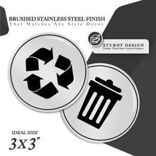 Customized Recycling Trash Labels 3x3 Inch PVC <b>Stickers</b> For <b>Kitchen</b> Storage Bin - Product Image 4