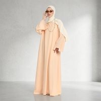 Willson Groothandel Hoge Kwaliteit Islamitische Kleding Op Maat Gemaakt Zachte, Aangenaam Aanvoelende Abaya Elegante Islam Kerk O-hals Bescheiden Abaya