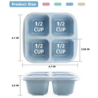 Boîte à collation ARMADA à 4 compartiments en plastique, étanche, avec couvercles indépendants scellés, pour bonbons, pâtisseries, style nordique pour étudiants