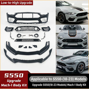 ชุดแต่งกันชนหน้ารถยนต์ S550 พร้อมกระจังหน้าและลิ้นกันชนหน้า สำหรับ <span class=keywords><strong>Ford</strong></span> <span class=keywords><strong>Mustang</strong></span> S550 ปี 2018-2023 อัพเกรดเป็นชุดแต่งสไตล์ <span class=keywords><strong>Mach</strong></span> 1 - Product Image 1