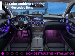 ICarsin Luce Ambientale a 64 Colori W205 per <span class=keywords><strong>Mercedes</strong></span> Classe C C43 C64 GLC43 GLC63 <span class=keywords><strong>C253</strong></span>, Accessori per Illuminazione Interna Auto LED - Product Image 3