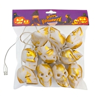 Guirlandes lumineuses en plastique pour Halloween, accessoires yeux de crâne, décorations citrouille effrayantes, éclairage d'ambiance pour la fête des fantômes
