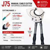 Cortador de Cables Hidráulico Eléctrico J75 con Trinquete Manual