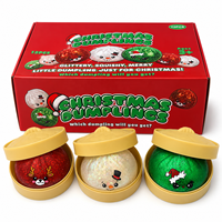 Jouet Squishy Géant de Noël en forme de Boulette Scintillante en TPR, Jouet Sensoriel Anti-Stress à Presser pour Enfants