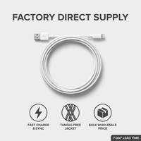 Cable USB-A a Lightning al por mayor de 3 pies/6 pies para iPhone 6/7/8/X/XS Max/XR - Carga Rápida y Transferencia de Datos