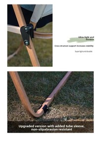 เก้าอี้พักผ่อนแบบพกพาสำหรับกิจกรรมกลางแจ้ง ทนทาน พับได้ โครงโลหะ ผ้า Oxford น้ำหนักเบา เหมาะสำหรับปิกนิก เดินป่า ตั้งแคมป์ ทำสวน - Product Image 5