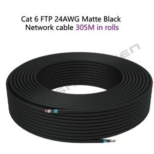 Câble réseau <span class=keywords><strong>Ethernet</strong></span> noir CAT6 FTP 24AWG 305m extérieur FTP 4 paires CE <span class=keywords><strong>multiple</strong></span> cuivre torsion 100% cuivre sans oxygène 305M - Product Image 3