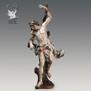 Escultura Cristiana Clásica para Decoración de Exteriores, Estatua de San Sebastián de Tamaño Real en Fibra de Vidrio, Estilo Ejército Romano - Product Image 1