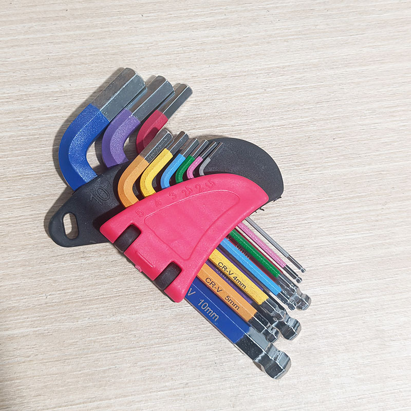 Color-Coded Short Ball-End Hex Key Wrench