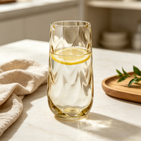 Verre à boire CRYSTAL Coffee Bar, verre à boire original, verre décoré à la main, moderne, 520 ml, pour l'eau