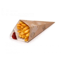 Custom Disposable Chips Cone Paper Food Packaging Cone Box French Fries Paper Cone