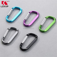 LEKUP Mousqueton en aluminium léger de 3 pouces en forme de D, 12 couleurs, pour porte-clés et crochets à ressort pour le camping et les fournitures de tente