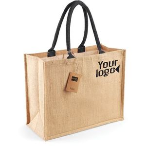 Jute Tote <b>Bag</b> with Letter Pattern Extra <b>Large</b> Size and Shoulder Strap for Organic Stores and Eco-Conscious Shoppers - Product Image 2