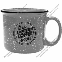 Tasse de feu de camp glaçure mouchetée robuste à revêtement dur tasse en grès design rétro en granit