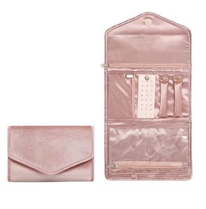 BSCI Factory Customized Foldable <b>Travel</b> Velvet Rolling Jewelry <b>Roll</b> <b>Jewellery</b> Storage Pouch Bag - Product Image 1
