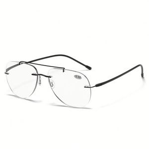 Gafas de Lectura Progresivas Fotocromáticas de Titanio con Doble Puente y Montura sin Aro para Hombre y Mujer, Venta al Por Mayor - Product Image 6