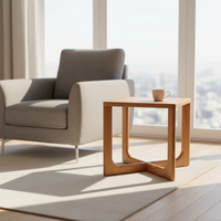 Table basse en bois Heywood, table d'angle en chêne français pour salon, table d'appoint de canapé style confortable, table de loisirs et table à thé