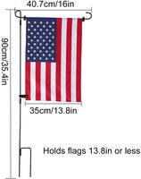 Piquet de jardin en fer noir de taille standard pour drapeau de jardin