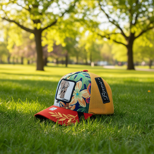 Casquette de camionneur Bomic en tissu maillé, 6 panneaux, unisexe, décontractée, printemps-été, avec patch éléphant sur le panneau avant - Product Image 2