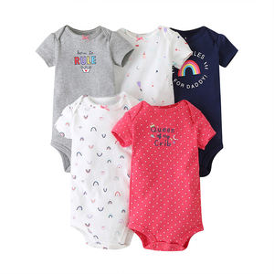 Combinaison d'été unisexe pour bébé, ensemble de 5 bodys, vente en gros de vêtements pour enfants - Product Image 4