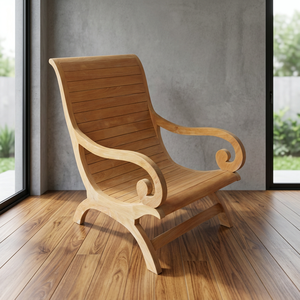 Chaise en teck avec dossier confortable de style traditionnel pour la maison, le salon, les hôtels et les appartements - Product Image 4