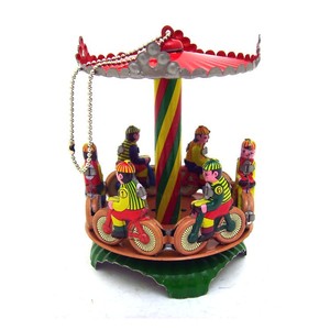 Pendentif de Noël en fer blanc personnalisé en usine, en forme de carrousel de vélo, à remonter, ornement métallique <span class=keywords><strong>vintage</strong></span>, cadeau créatif rétro pour la décoration intérieure - Product Image 3