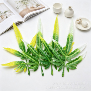 Artificial Maple <b>Leaves</b> Plastic Greenery 10cm-30cm High Simulation <b>Decorative</b> <b>Wall</b> Vines Bouquet Random Color Mix - Product Image 3