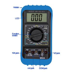 Multimètre numérique M92A(CE) avec grand écran, testeur multifonction, avomètre, compteur universel - Product Image 2