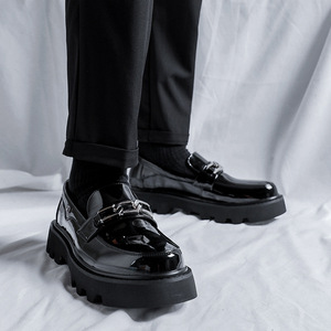 Mocasines Formales Casuales de Negocios para Hombre, Zapatos de Boda de Moda, con Suela Gruesa y Parte Superior de Goma Sólida - Product Image 5