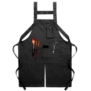 Denim <b>Apron</b> for Women Men Stylish Adjustable <b>Work</b> Smock Barista Coffee Shop Nail Salon Restaurant Custom Logo Printing <b>Apron</b> - Product Image 4