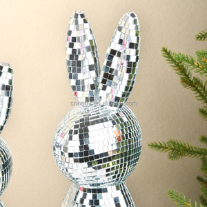 High Quality Handmade Glass Foam Reflective Mirror Ball Disco Rabbit Statue <b>Easter</b> Decoration Hanging Home Decor <b>Ornament</b> Modern - Product Image 6