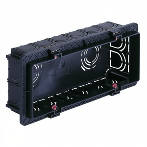 Black 6 Module Flush <b>Mounted</b> Junction Box Electrical Enclosure For Terminal <b>Blocks</b> - Product Image 2