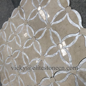 Moderne Retro-Klassische Braun-Beige Parkett-Marmor-Mosaikfliesen Hochwertige 12x12 Grafikdesign Hotel-Innenausstattung Wohnzimmerwand - Product Image 4