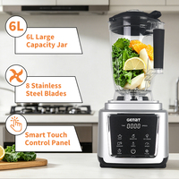 6L IJsbreker Blender Machine Heavy Duty Grote Capaciteit Commerciële Blender Multifunctioneel Digitaal Bedieningspaneel Tafelblender